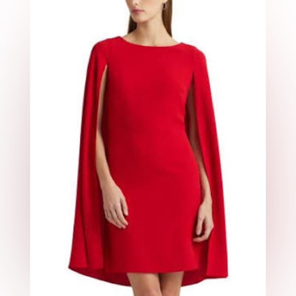 Elegant Red Cape Dress